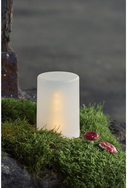 Biała ogrodowa dekoracja świetlna LED Star Trading Flame Candle , wys. 14,5 cm