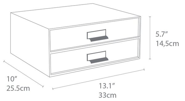 Organizer z 2 szufladkami w biało-złotym kolorze Bigso Box of Sweden Birger