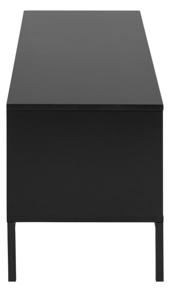 Czarna szafka pod TV w dekorze jesionu 140x45 cm Seaford – Actona