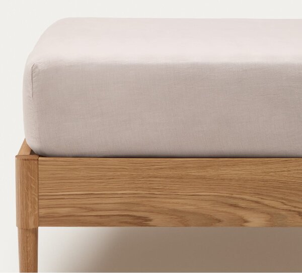 Szarobrązowe bawełniane prześcieradło z gumką 180x200 cm Simmel – Kave Home