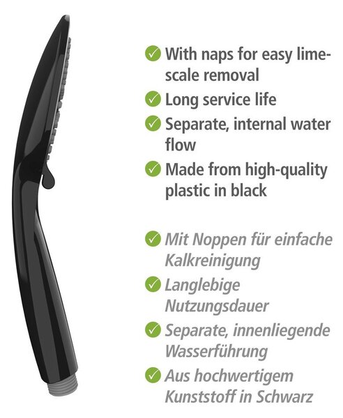 Czarny zestaw prysznicowy ze stali nierdzewnej 66 cm Young – Wenko
