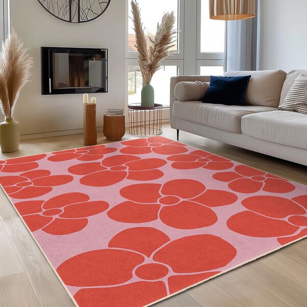 Czerwono-różowy dywan odpowiedni do prania 80x150 cm Poppy Fields – Mila Home