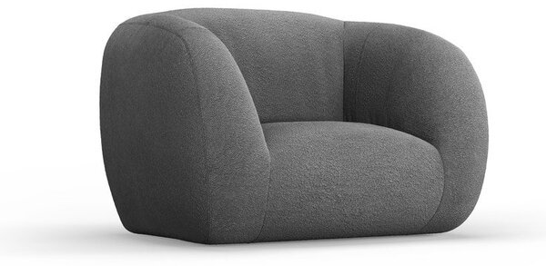 Szary fotel z materiału bouclé Essen – Cosmopolitan Design
