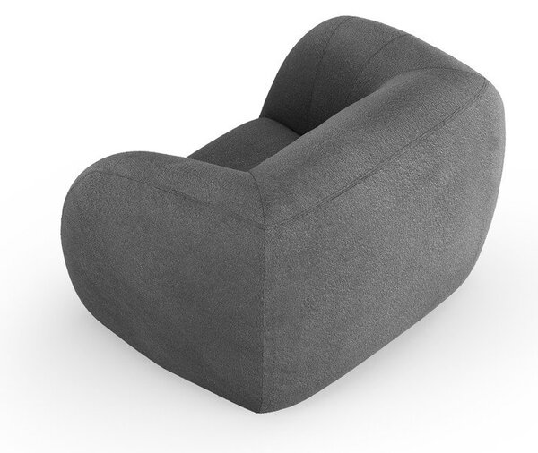 Szary fotel z materiału bouclé Essen – Cosmopolitan Design
