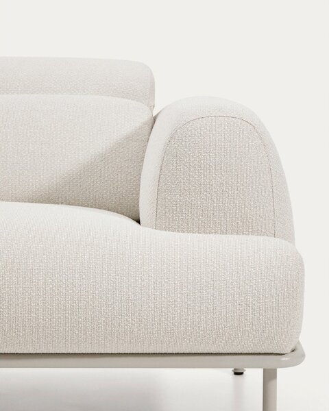 Beżowa częściowo rozkładana sofa z tkaniny szenilowej 214 cm Aurum – Kave Home