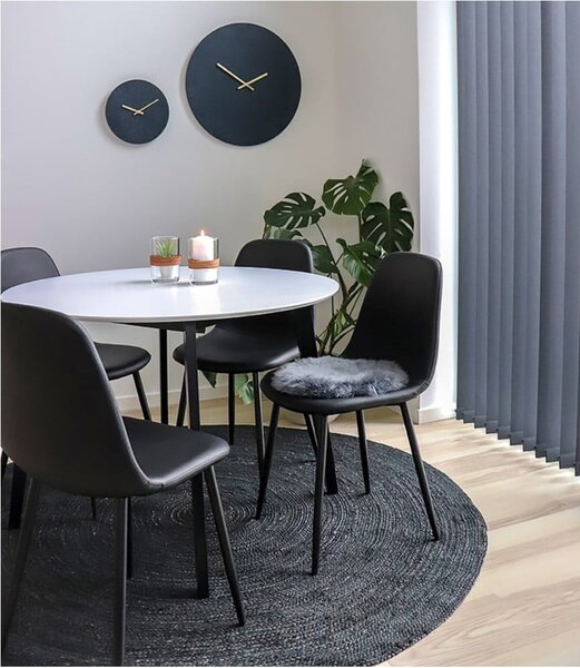 Zestaw 2 czarnych krzeseł z czarnymi nogami House Nordic Stockholm
