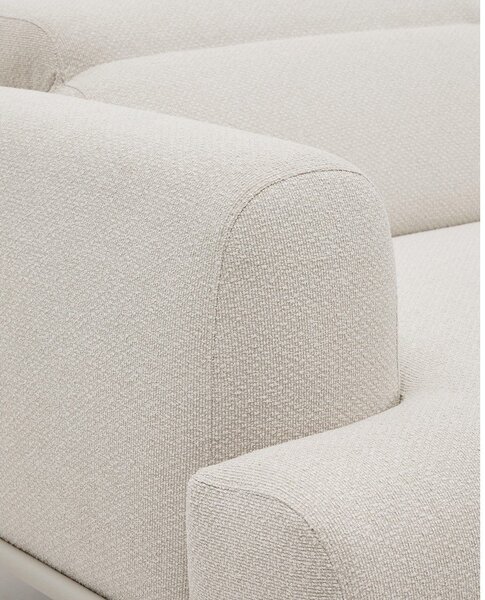 Beżowa częściowo rozkładana sofa z tkaniny szenilowej 214 cm Aurum – Kave Home