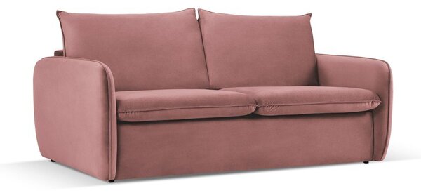 Różowa aksamitna rozkładana sofa 214 cm Vienna – Cosmopolitan Design