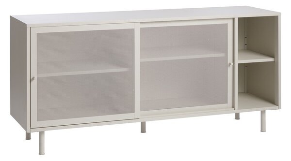 Szara metalowa komoda z drzwiami przesuwnymi 160x75x47 cm Veep – Unique Furniture