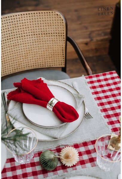 Lniany obrus 140x140 cm Red Gingham – Linen Tales