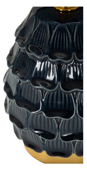 Niebieska lampa stołowa ceramiczna z tekstylnym kloszem (wysokość 30,5 cm) Pigny – Mauro Ferretti