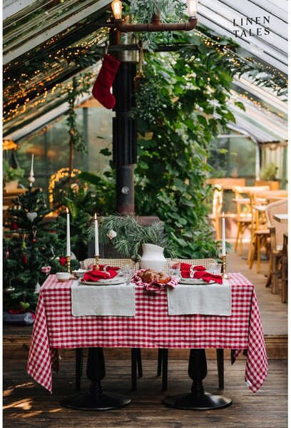 Lniany obrus 140x140 cm Red Gingham – Linen Tales