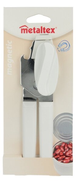Biały magnetyczny otwieracz do konserw Metaltex, dł. 19 cm