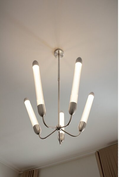 Stalowa lampa wisząca w kolorze srebra ze szklanym kloszem ø 86 cm Lemon Squeeze – UMAGE