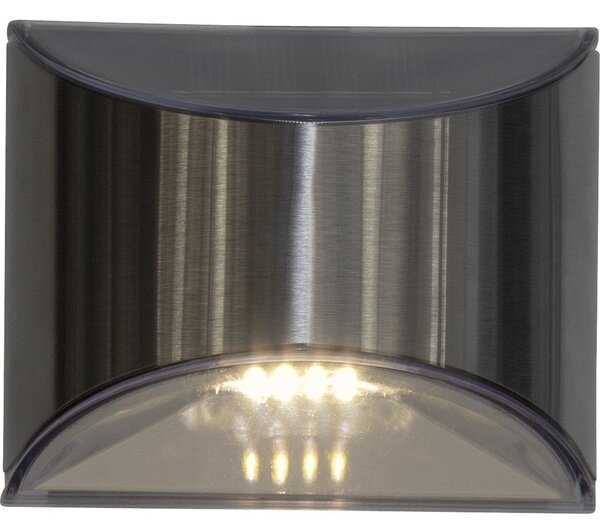 Zestaw 2 nierdzewnych kinkietów solarnych LED Star Trading Wally, wys. 8 cm