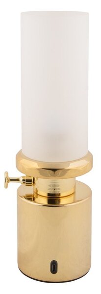 Lampa stołowa LED w kolorze złota ze ściemniaczem i metalowo-szklanym kloszem (wysokość 29,5 cm) Camp – Leitmotiv