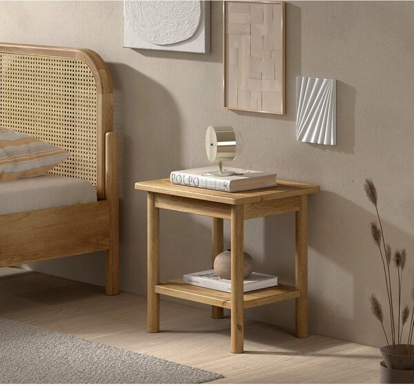 Szafka nocna z litego drewna dębowego w naturalnym kolorze Olive – Vipack