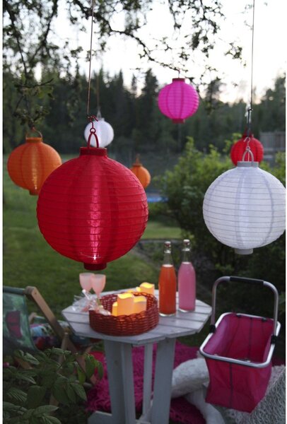 Różowy ogrodowy lampion solarny LED Star Trading, ø 20 cm