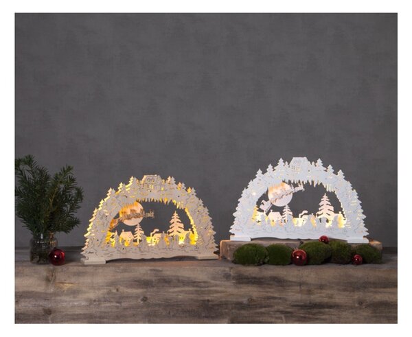 Biała dekoracja świetlna LED Star Trading Ulm, wys. 27 cm