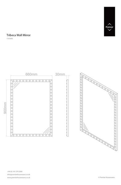 Lustro ścienne 66x90 cm Tribeca – Premier Housewares