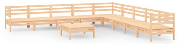 Zestaw Mebli Ogrodowych Komplet Wypoczynkowy 10-Częściowy Drewno Na Taras Balkon Ogród