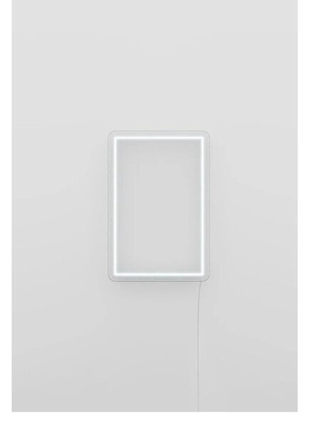 Biały neon w kształcie prostokąta Candy Shock Rectangle, 30x40 cm