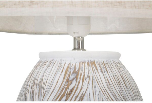 Beżowa lampa stołowa z tekstylnym kloszem (wysokość 67 cm) Atene – Mauro Ferretti