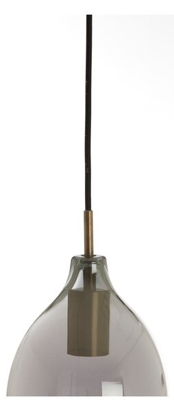 Ciemnoszaro-brązowa lampa wisząca ze szklanym kloszem ø 35 cm Lukaro – Light & Living