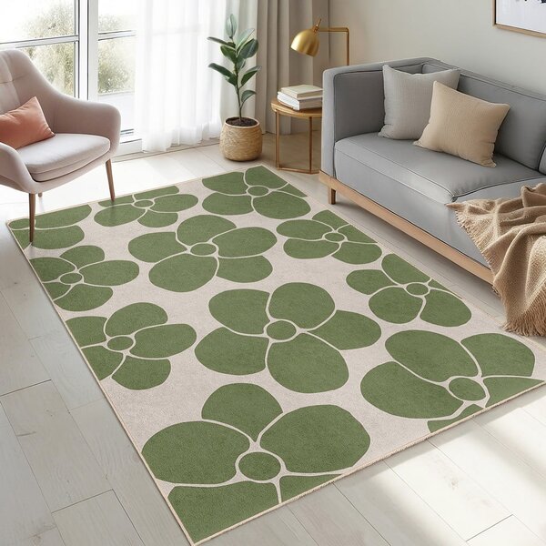 Zielony dywan odpowiedni do prania 80x150 cm Green Meadow – Mila Home