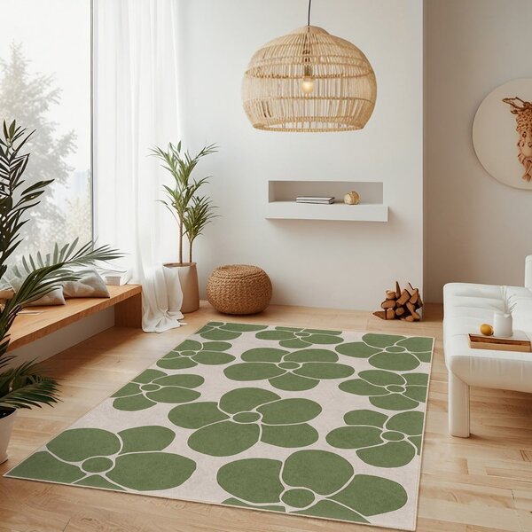 Zielony dywan odpowiedni do prania 80x150 cm Green Meadow – Mila Home