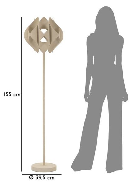 Beżowa lampa stojąca z metalowym kloszem (wysokość 155 cm) Space – Mauro Ferretti