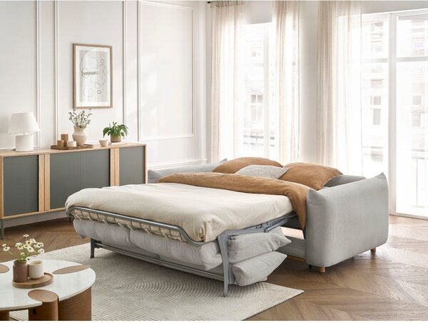 Jasnoszara rozkładana sofa 214 cm Ernest – Bobochic Paris