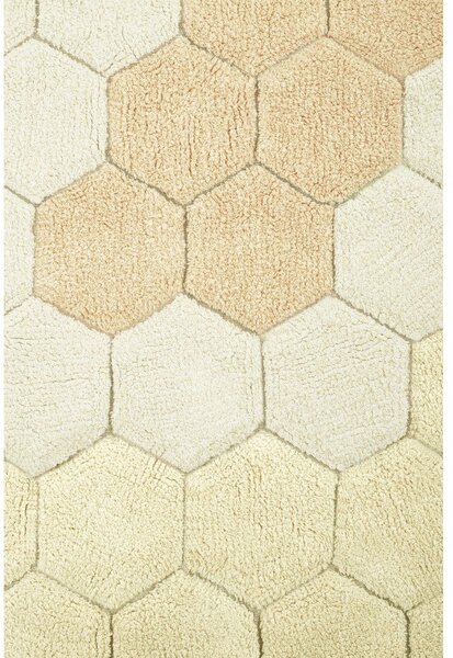 Bawełniany okrągły dywan w kolorze ochry ręcznie tkany odpowiedni do prania ø 140 cm Honeycomb Golden – Lorena Canals