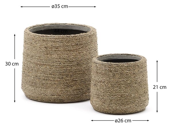 Osłonki na doniczki zestaw 2 szt. z cementu ø 35 cm Sigal – Kave Home