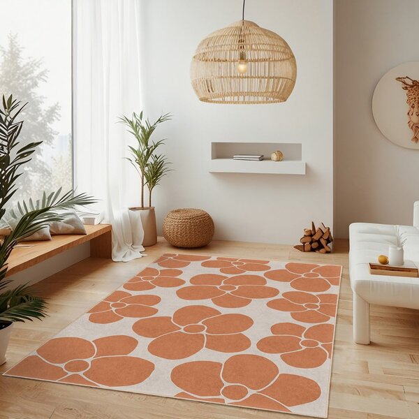 Pomarańczowy chodnik odpowiedni do prania 60x230 cm Orange Meadow – Mila Home