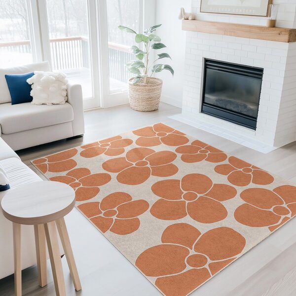 Pomarańczowy chodnik odpowiedni do prania 60x230 cm Orange Meadow – Mila Home