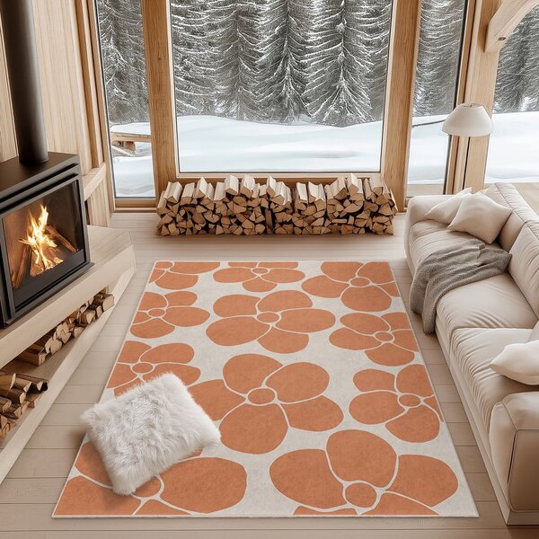 Pomarańczowy chodnik odpowiedni do prania 60x230 cm Orange Meadow – Mila Home