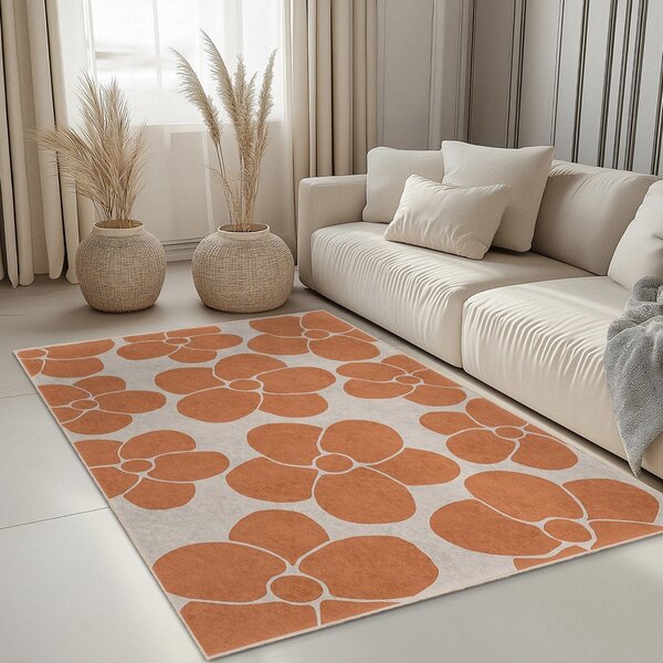 Pomarańczowy chodnik odpowiedni do prania 60x230 cm Orange Meadow – Mila Home