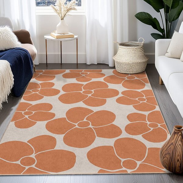 Pomarańczowy chodnik odpowiedni do prania 60x230 cm Orange Meadow – Mila Home