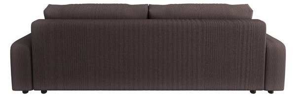 Brązowa sztruksowa rozkładana sofa ze schowkiem 234 cm Sara – Ropez