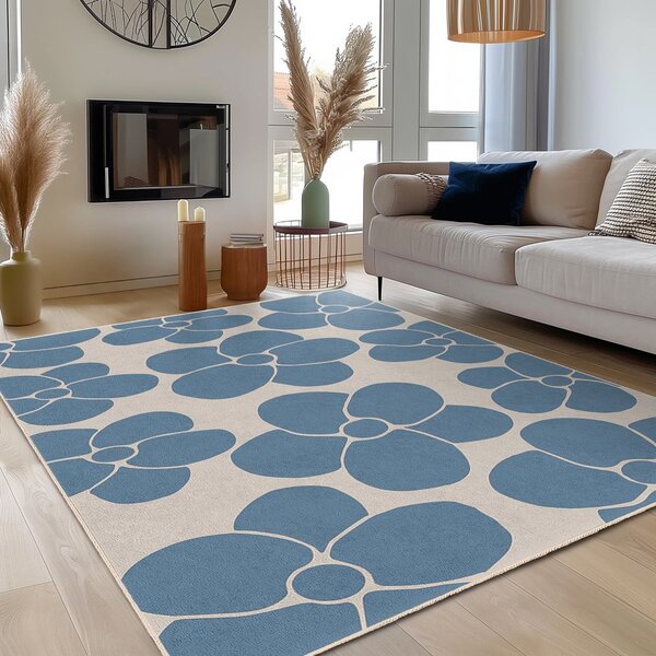 Niebieski dywan odpowiedni do prania 60x100 cm Blue Meadow – Mila Home