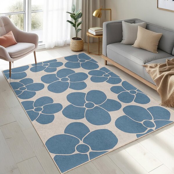 Niebieski dywan odpowiedni do prania 60x100 cm Blue Meadow – Mila Home