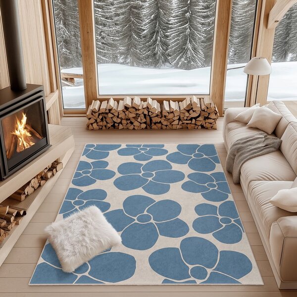 Niebieski dywan odpowiedni do prania 60x100 cm Blue Meadow – Mila Home