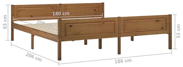 Podwójne sosnowe łóżko miodowy brąz 180x200 W6-N97