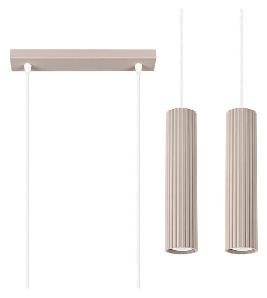 Szarobrązowa metalowa lampa wisząca Gleam – Sollux