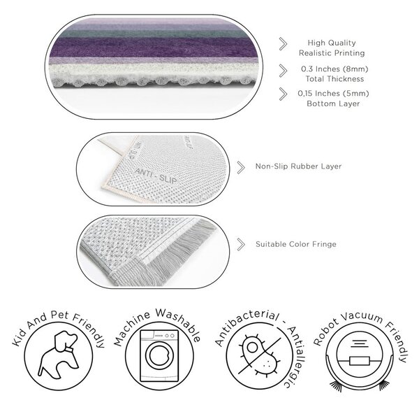 Fioletowy dywan odpowiedni do prania 60x100 cm Purple Rain – Mila Home