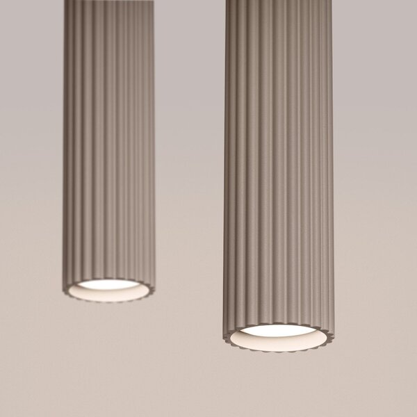 Szarobrązowa metalowa lampa wisząca Gleam – Sollux