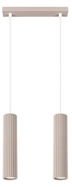 Szarobrązowa metalowa lampa wisząca Gleam – Sollux