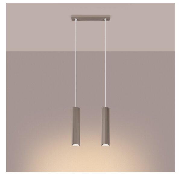Szarobrązowa metalowa lampa wisząca Gleam – Sollux
