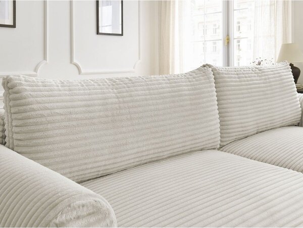 Kremowy sztruksowy rozkładany narożnik (prawostronny) Lucien – Bobochic Paris